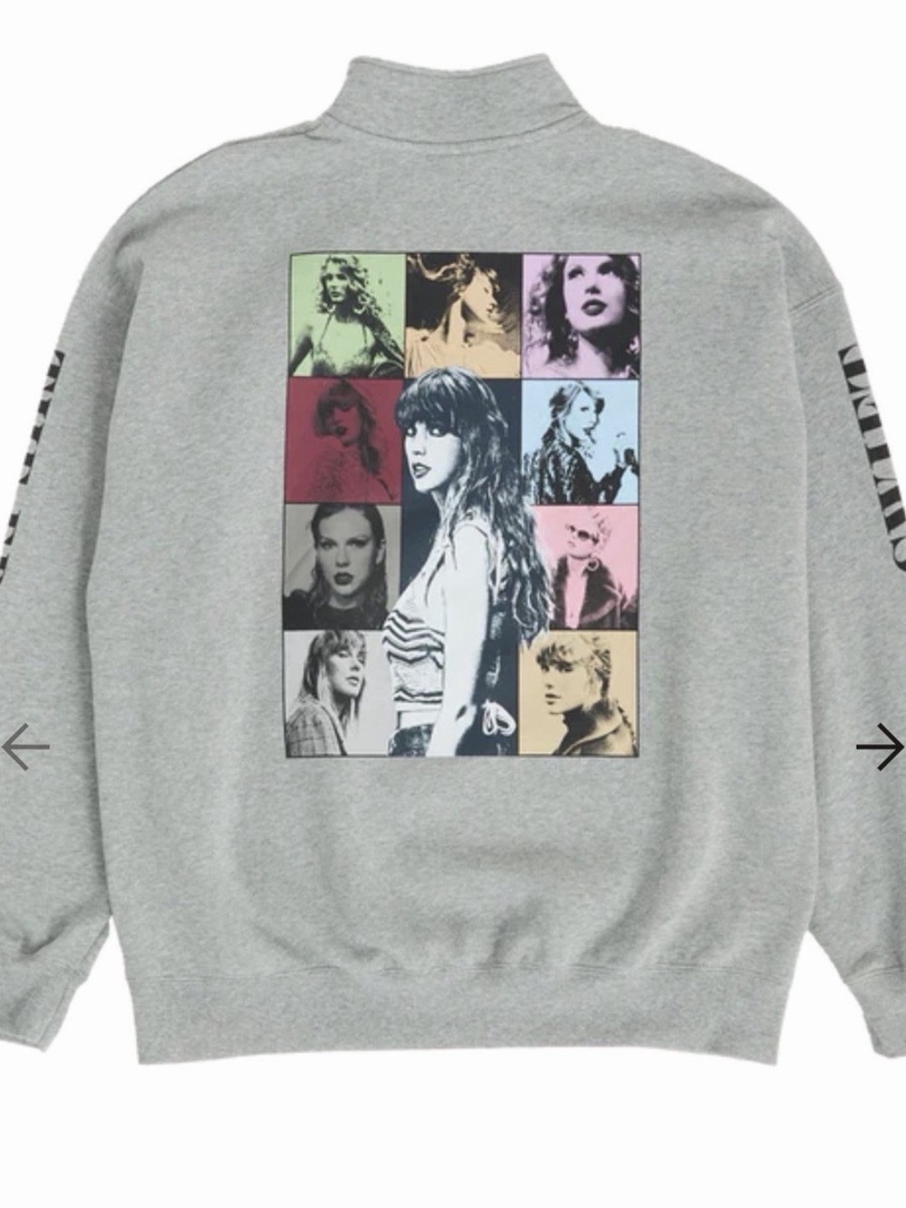 Taylor Swift Eras Tour Grey Quarter Zip